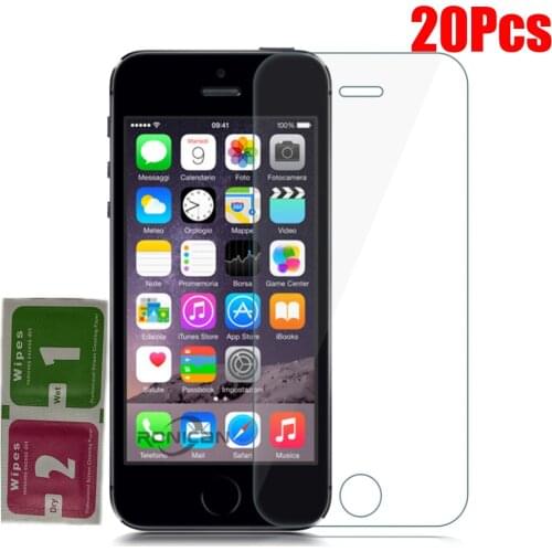 20Pcs 9H Front Tempered Glass for iPhone 11 12 Pro Max XS XR XS Max Screen Protector Film for iPhone 5 5s SE 6 6s 7 8 Plus 4s