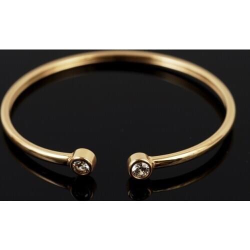 Simple Rhinestone Adjustable Open Cuff Bangles For Women Men Jewellery Gifts Mens Bracelet Stainless Steel Fashion Jewelry