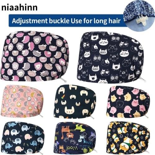 High Quality Dental Hospital Scrub Hat Animal Print Pet Grooming Doctor Working Scrub Cap Medical Surgical Surgery Hat Wholesale