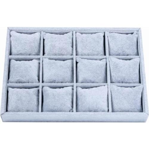 Stackable 12 Girds Jewelry Trays Jewelry Storage Tray Showcase Display Organizer
