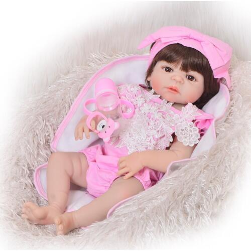 23inch 57CM Silicone Reborn Baby Dolls Bebe Doll adorable Lovely fashion Reborn Menina realistic Hot Birthday Gift For Children