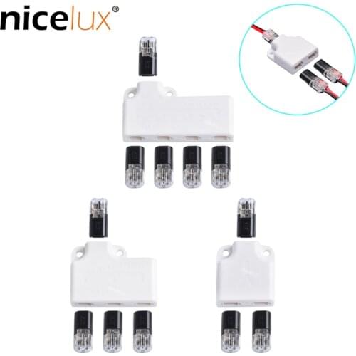 Connector Junction Box Power Distributor Box for LED Electrical Audio Auto Moto System 22-20AWG Wire Cable 1x Splitter + 3x 2pin