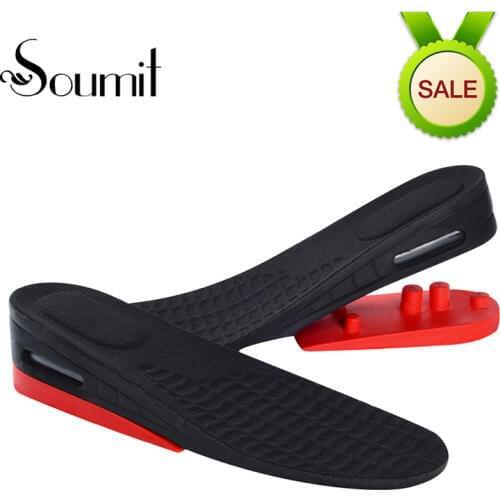 Soumit 2-Layer Air Cushion up 5.2 cm Adjustable Height Increase Insoles for Men Wowen Taller Heel Lift Shoes Pads Insert Insoles