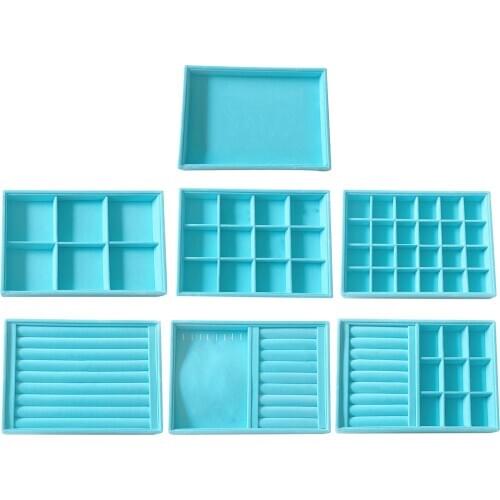 Magic Stackable Velvet Jewelry Display Trays for Necklace Ring Cosmetics