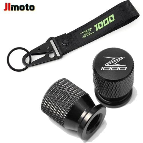 High Quality Motorcycle Tire Valve Cover Cap Accessories&Embroidery Key Holder Chain Ring Keychain For Kawasaki Z1000 Z1000SX