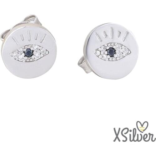 Xsilver 925 Sterling Silver Eye Stone Earrings