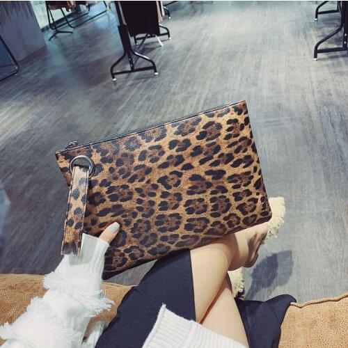Women Vintage Leather Purses and Handbags 2021 Fashion Luxury Handbag Womens Bags Leopard Envelope Bag Designer Clutch Bags sac