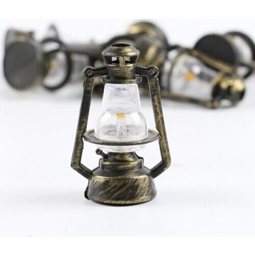 1:12 Mini Oil Lamp Decor Pretend Play Toy Doll House Miniature Dollhouse Accessories Miniature Living Room Kids Boys Girls Toy