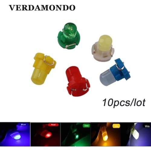 10PCS Interior Light T3 Wedge LED Auto Instrument Bulbs 12V Automobiles Car Styling Green Blue Red Yellow White