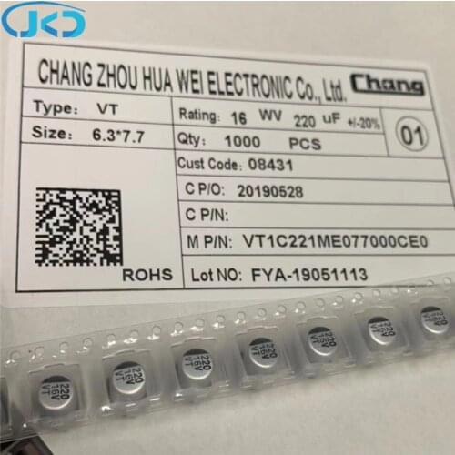 10pcs New 220uF 16V 6x8mm Super Low ESR 16V220uF For Motherboard VGA Solid Capacitor High Quality SMD