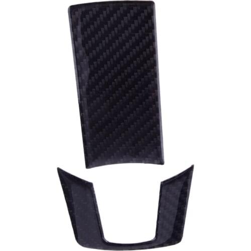 2Pcs Car Front Steering Wheel Panel Cover Trim Styling Carbon Fiber Black Fit for Dodge Challenger 2011 2012 2013 2014