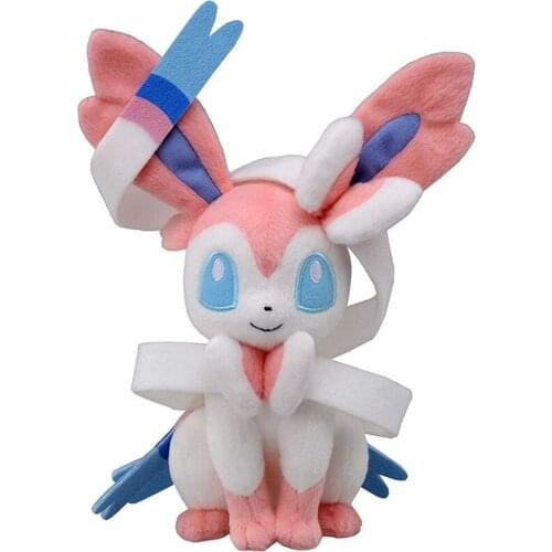 25CM Anime Pokemon Plush Toy Eevee Sylveon Plush Dolls Kawaii Cartoon Movie Anime Stuffed Anniversaire Peluche Girl Kids Gift