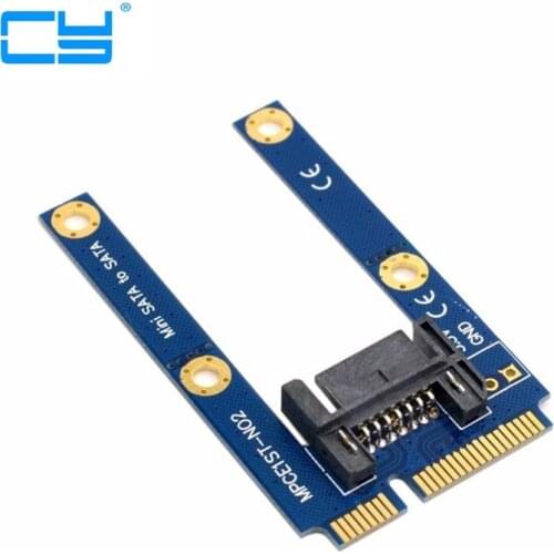 50mm Mini pcie PCI-E pci express pci-express mSATA SSD to Flat SATA 7pin Hard Disk Drive PCBA Extension Adapter Adaptor