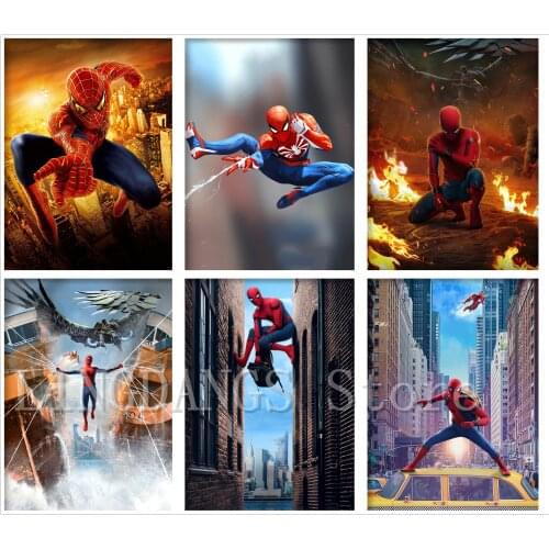 5D DIY Diamond Painting Marvel Movie Spider Man Superman Diamond Mosaic Embroidery Handmade Art Cross Stitch Set Home Decor Gift
