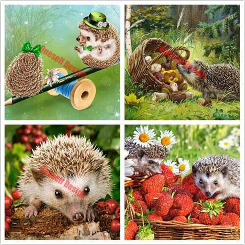 Diy diamond painting full animal Hedgehog beaded embroidery 5d diamond mosaic sale Hedgehog diy diamond embroidery full set