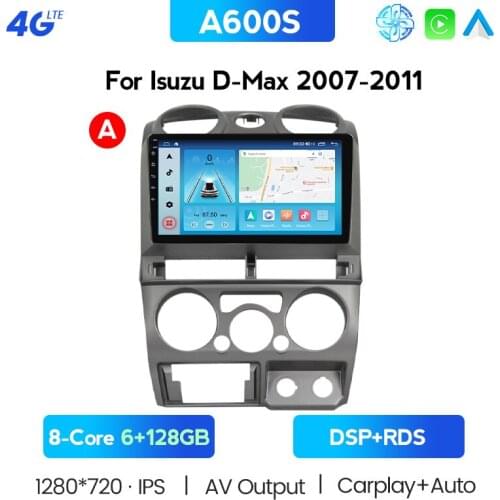 2 Din Android 10 Car 4GLTE WIFI Android Auto BT Radio For Isuzu D-Max DMAX 2007 2008 2009 2010 2011 GPS Navigation No DVD Player