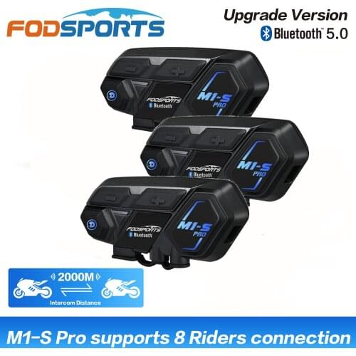 3 Pcs Fodsports M1-S Pro intercomunicador moto Waterproof Helmet Intercom Motorcycle Accessories Wireless Bluetooth Headset Moto
