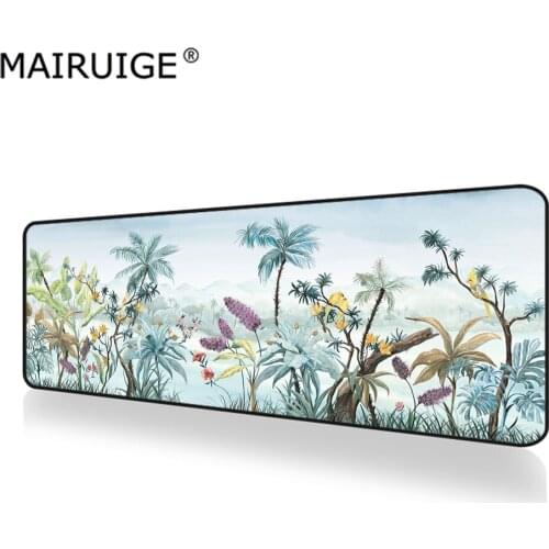 Mouse Pad Large Banana Leaf Tropical Rainforest Gaming Desk Cactus Green Leaf Landscape Desk Mat Keyboard Pad Mousepad 90x40cm