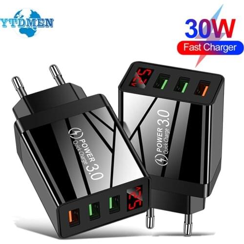 Quick Charger 4.0 USB Charger For iphone 12 Samsung note 10 plus EU Plug Wall Mobile Phone Charger Adapter Fast Charging Adapter