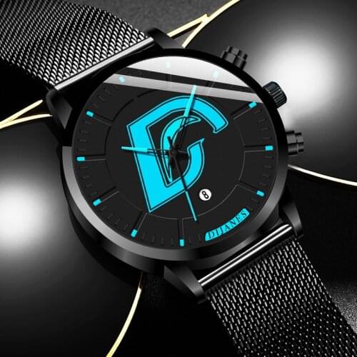 Fashion Mens Minimalist Watches Stainless Steel Mesh Belt Quartz Wrist Watch Simple Men Casual Leather Watch relogio masculino