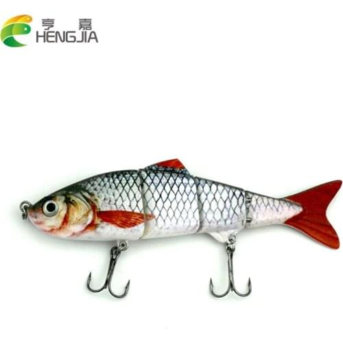 HENGJIA 1PC 16.8g 4 Jointed Sections Fishing Lure minnow Fishing wobble Lifelike swim bait isca Artificial Crank Fishing tackle