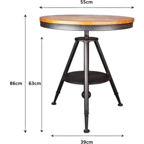 55cm diameter Adjustable height (60-75)cm Coffee Table Side Table Round Bar desk