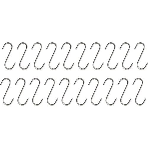 20 Pcs Stainless Steel Butchers Hook with Sharp Tip for Butcher Shop For Kitchen Hot And Cold Smoking Practical Hook