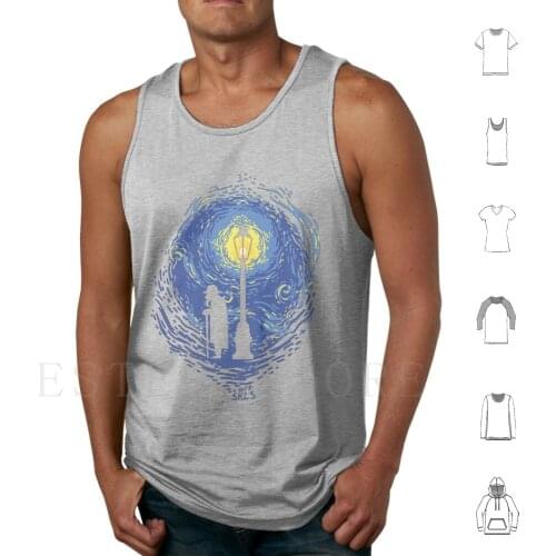 At The End Of Time Tank Tops Vest Chrono Trigger Starry Night Gaspar Lamppost Stars Night