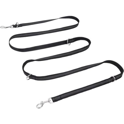 Multifunctional Dog Leash Reflective Double Head two dog Leashes Long Short pet WalkingTraining Lead Outdoor Tied dogs rope