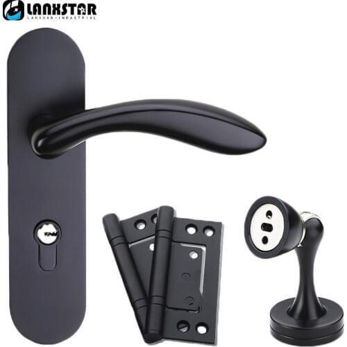 New Fashion Simple Design Black Lockset Handle Interior Door Mechanical Handle Lock