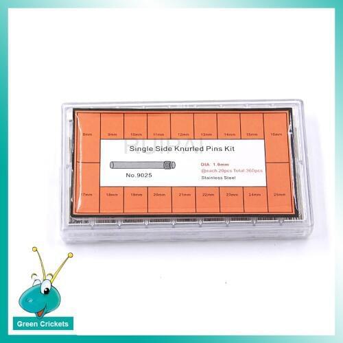 Wholesale 360pcs/box Stainless Steel Watchband Buckle Link Pins Kit 8mm~25mm 1.0 dia Assort Size Steel Watch bracelet Knurleds