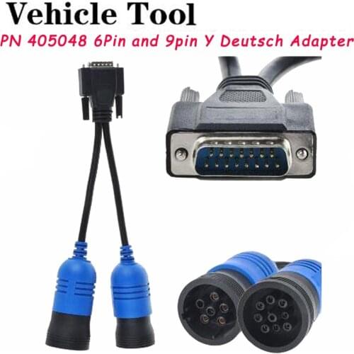 PN 405048 6Pin and 9pin Y Deutsch Adapter for Nexiq USB Link 125032 Diesel Truck 6 Pin and 9 Pin To DB15 PIN Male Cable