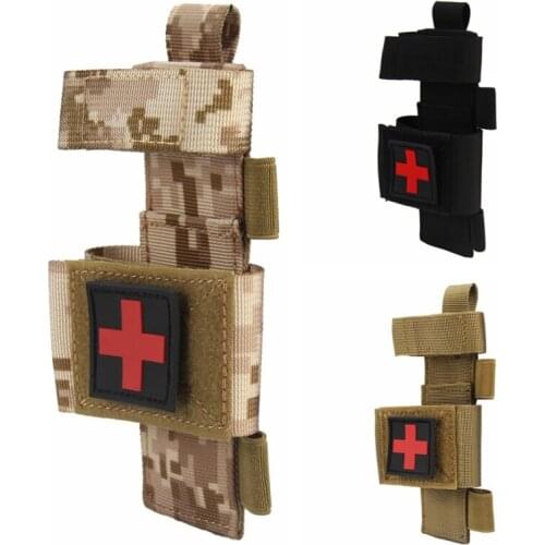 Outdoor Hiking Flashlight Scissors Hanging Bag First Aid Quick Slow Release Buckle One Hand Emergency Tourniquet Strap