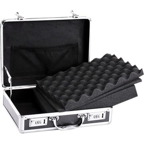 Portable Aluminum Tool Box Safety Equipment Toolbox Instrument Box Storage Case Impact Resistant Suitcase With Sponge Lining