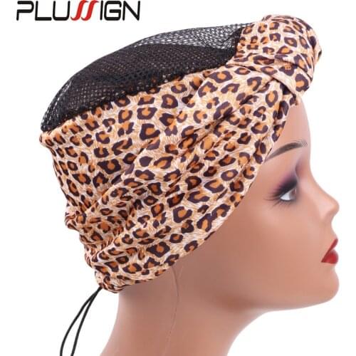 Plussign 1Pcs/Lot Pink Gloden Leopard Grip Cap For Making Headband Wigs Knotted Hairbands Wig Cap Ventilating Headband Wig Cap