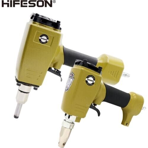 HIFESON Professional DK9 Clothing Belt Puncher Pneumatic Punch Gun Light Heavy Puncher Gusset Switch 2/3/4/5/6MM Firing Pin