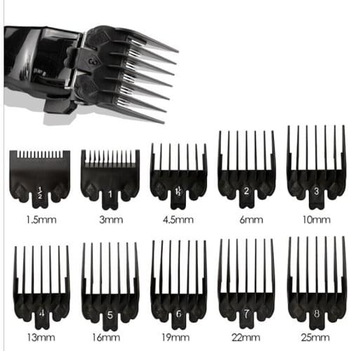 10PCS/Set Hair Clipper Combs Guide Kit Plastic Hair Trimmer Guards Attachments 1.5-25mm Universal Hair Salon Tools