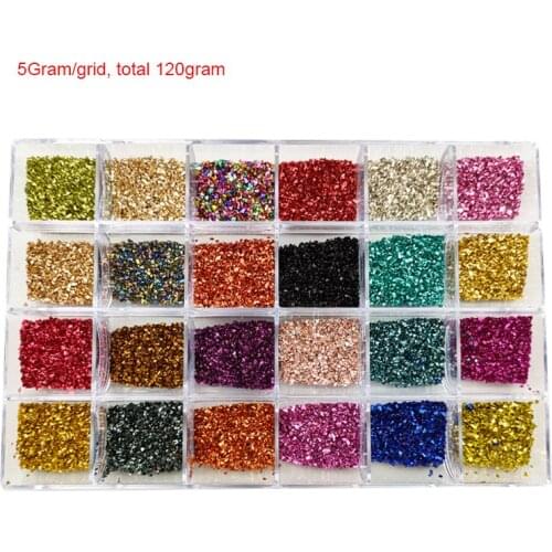 Mixed Color Nail Art Crushed Glass Stones Glitter Small Glass Gravel For Nail Art 3D Decoration Stone In DIY Tips