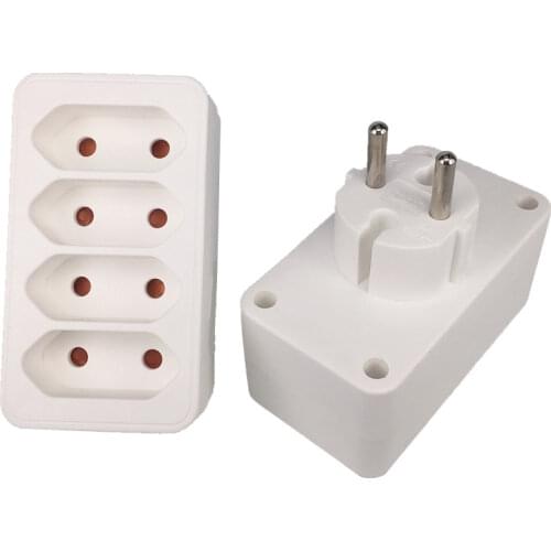 European Type Conversion Plug 1 TO 4 Way EU Standard Power Adapter Socket 16A Travel Plugs