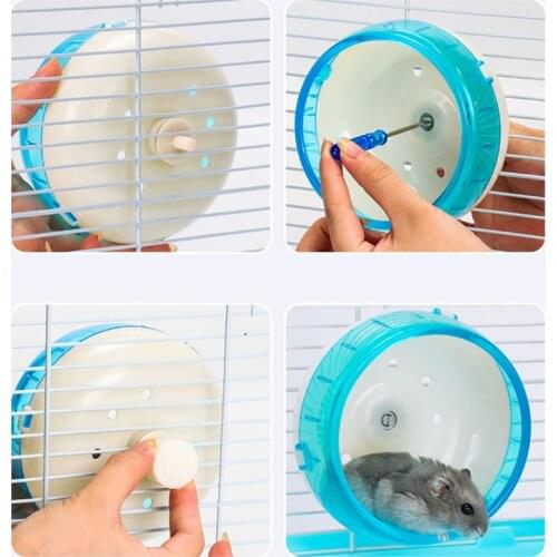 Small Pets Guinea Pig Hamster Wheel Running Sports Round Wheel Hamster Cage Accessories Gerbil Exercise Wheel For Animal Pet Toy