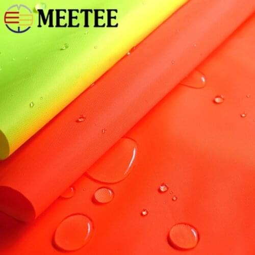 Meetee 100/200X150cm 300D PU Oxford Fabric Fluorescent Coated Reflective Polyester Fabric for Jacket DIY Clothing Sew Material