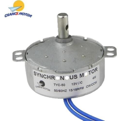 TYC-50 Synchronous Motor 12V DC 15-18RPM CW/CCW 4W low noise Reduction Gear Motor Micro Motor