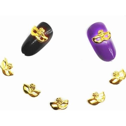 Bling Nail Art Decorations Stickers 3d Charms Metal Studs Mask Shape Nail Accessories Decorative Jewelry for Girl Manicures DIY