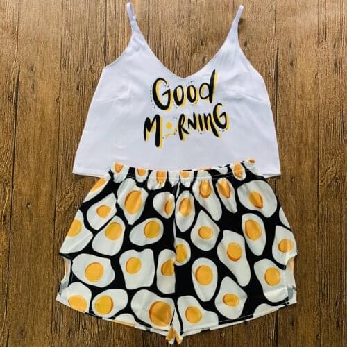 Spring Summer Pyjamas Women Sexy Silk Pajamas Set Girls Animal Cartoon Print Lovely Sleepwear Strap Loose Satin Pijama Home Suit