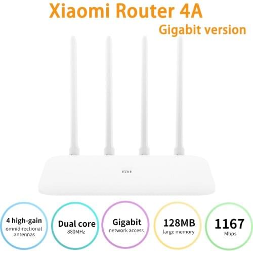 Xiaomi WIFI Router 4A Gigabit Version 2.4GHz 5GHz WiFi Repeater Dual Band 1167Mbps 4 High-gain Antennas APP Wireless Routers