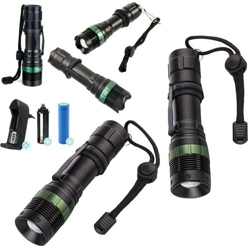 Yopigo GA-037 Ultra Powerful 3-Mode Metal Rechargeable Flashlight Cree T6 800 Meters + Rechargeable Battery