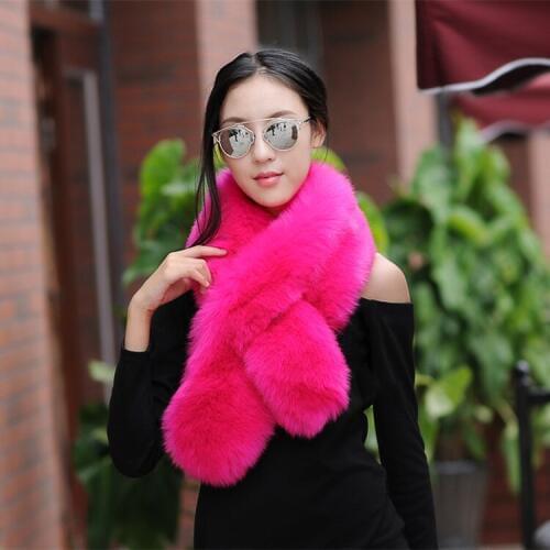 Winter faux fur shawl warm collar long fur scarf women imitation fur wraps cosplay muffler female unreal fur stole accessories