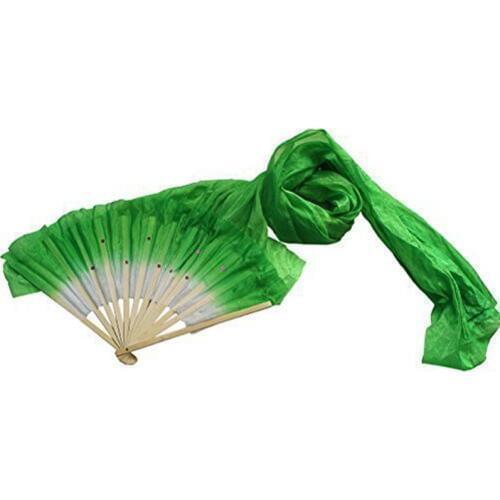 1.8m Hand Made Colorful Belly Dancing Bamboo Long Silk Fans Veils Dance Fan XIN-Shipping