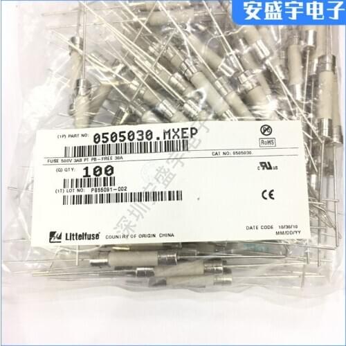 10~100PCS 0505030.MXEP 30A 500V 6*32MM New force fast melting ceramic fuse tube with pin wire