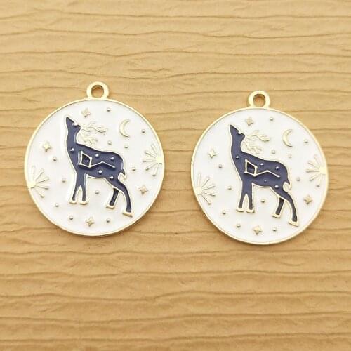 10pcs 24x26mm enamel deer charms for jewelry making crafting fashion necklace pendant bracelet charm earring charm